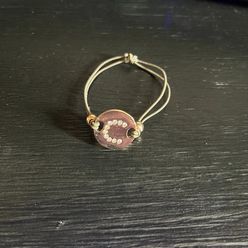 Gold Plated Initial Bracelet - C